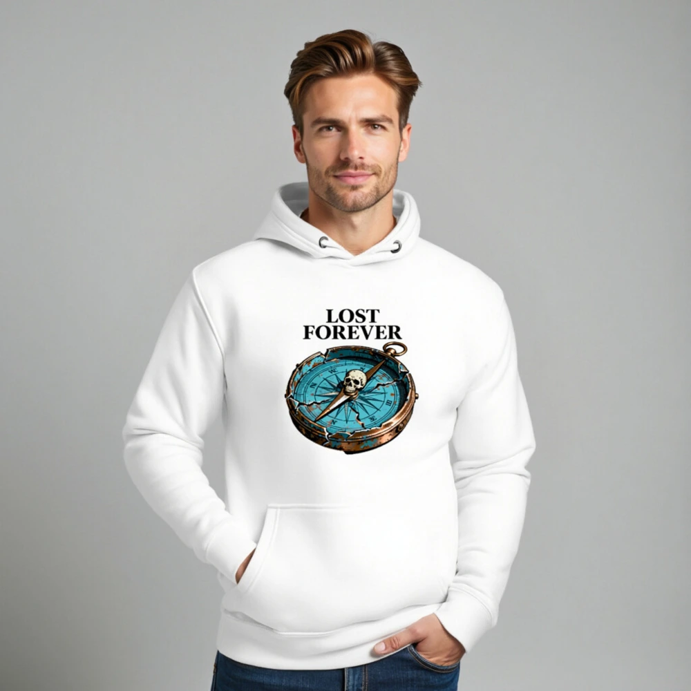 Lost Forever Compass Hoodie - Unisex Premium Pullover Hoodie - Image 8