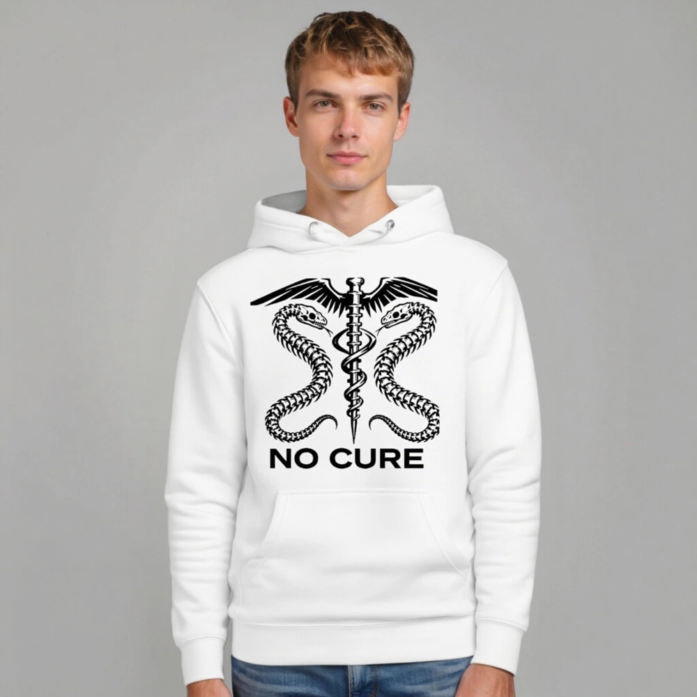 No Cure Caduceus Hoodie - Unisex Premium Pullover Hoodie - Image 7