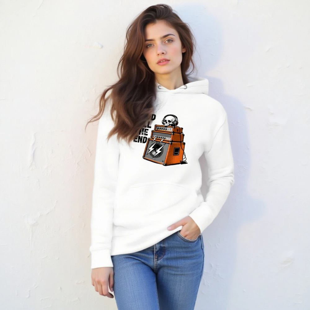 Loud Till The End Unisex Hoodie - Skull & Amps Graphic Sweatshirt - Image 6