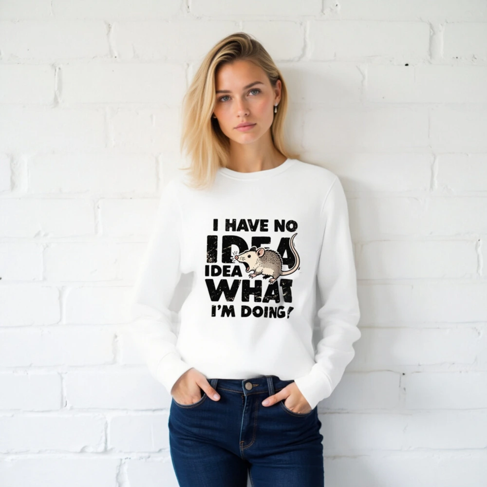 Unisex Organic Sweatshirt | I Have No Idea What I'm Doing! Rat Graphic - Image 2