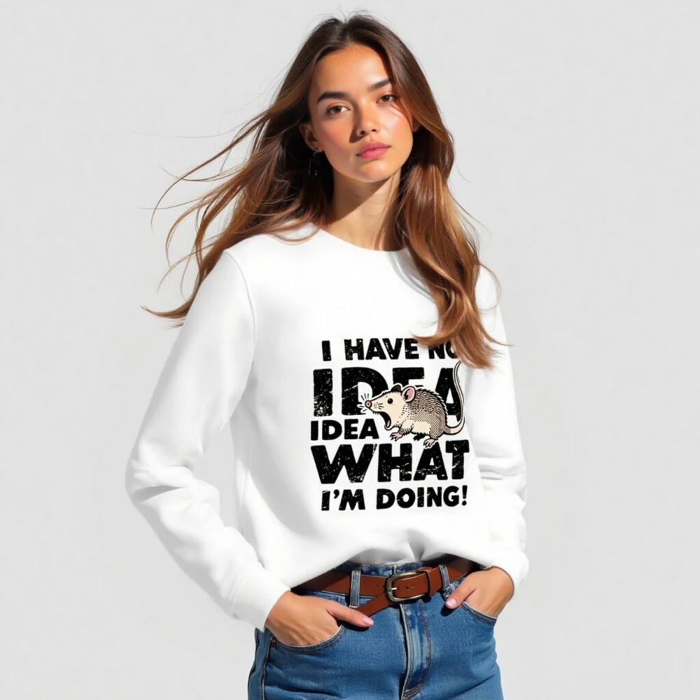 Unisex Organic Sweatshirt | I Have No Idea What I'm Doing! Rat Graphic - Image 3