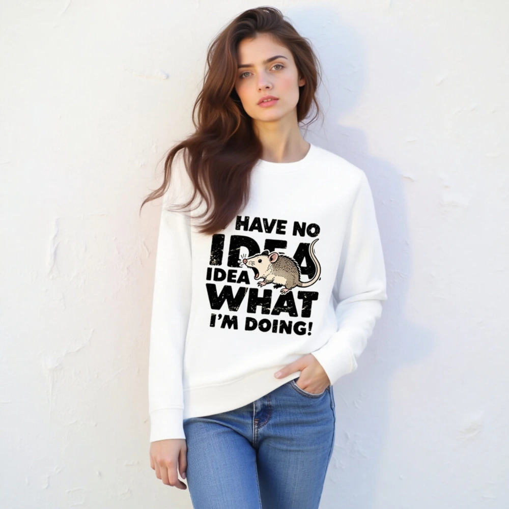Unisex Organic Sweatshirt | I Have No Idea What I'm Doing! Rat Graphic - Image 4