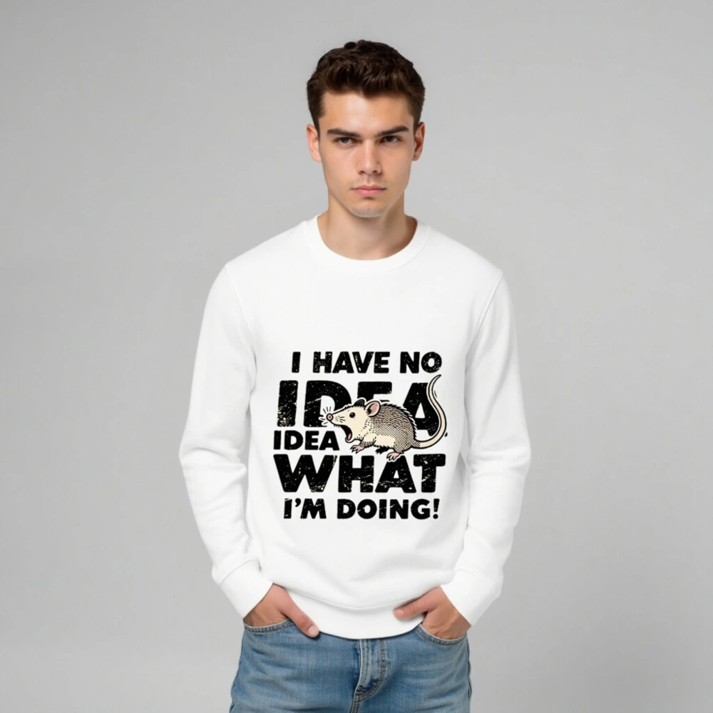 Unisex Organic Sweatshirt | I Have No Idea What I'm Doing! Rat Graphic - Image 6