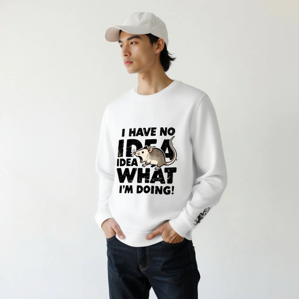 Unisex Organic Sweatshirt | I Have No Idea What I'm Doing! Rat Graphic - Image 7
