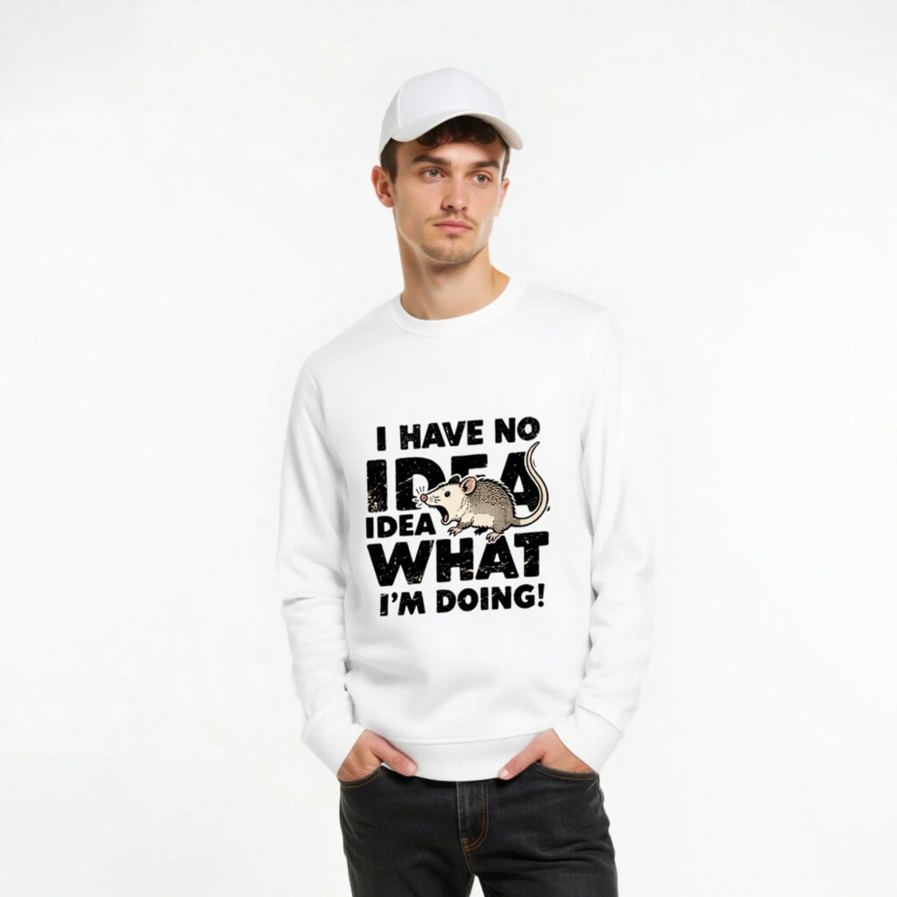 Unisex Organic Sweatshirt | I Have No Idea What I'm Doing! Rat Graphic - Image 8