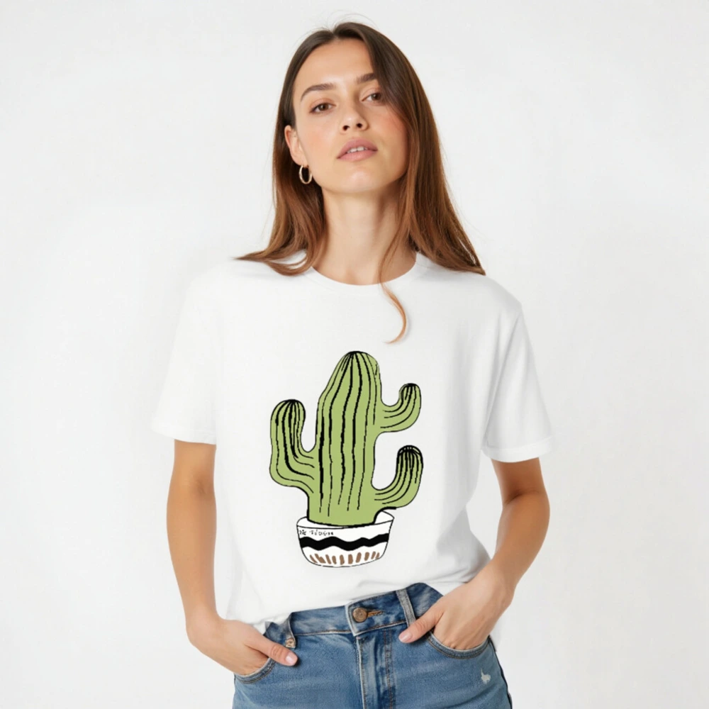 Unisex Staple T-Shirt with Cactus Illustration - Comfortable Classic Fit - Image 4