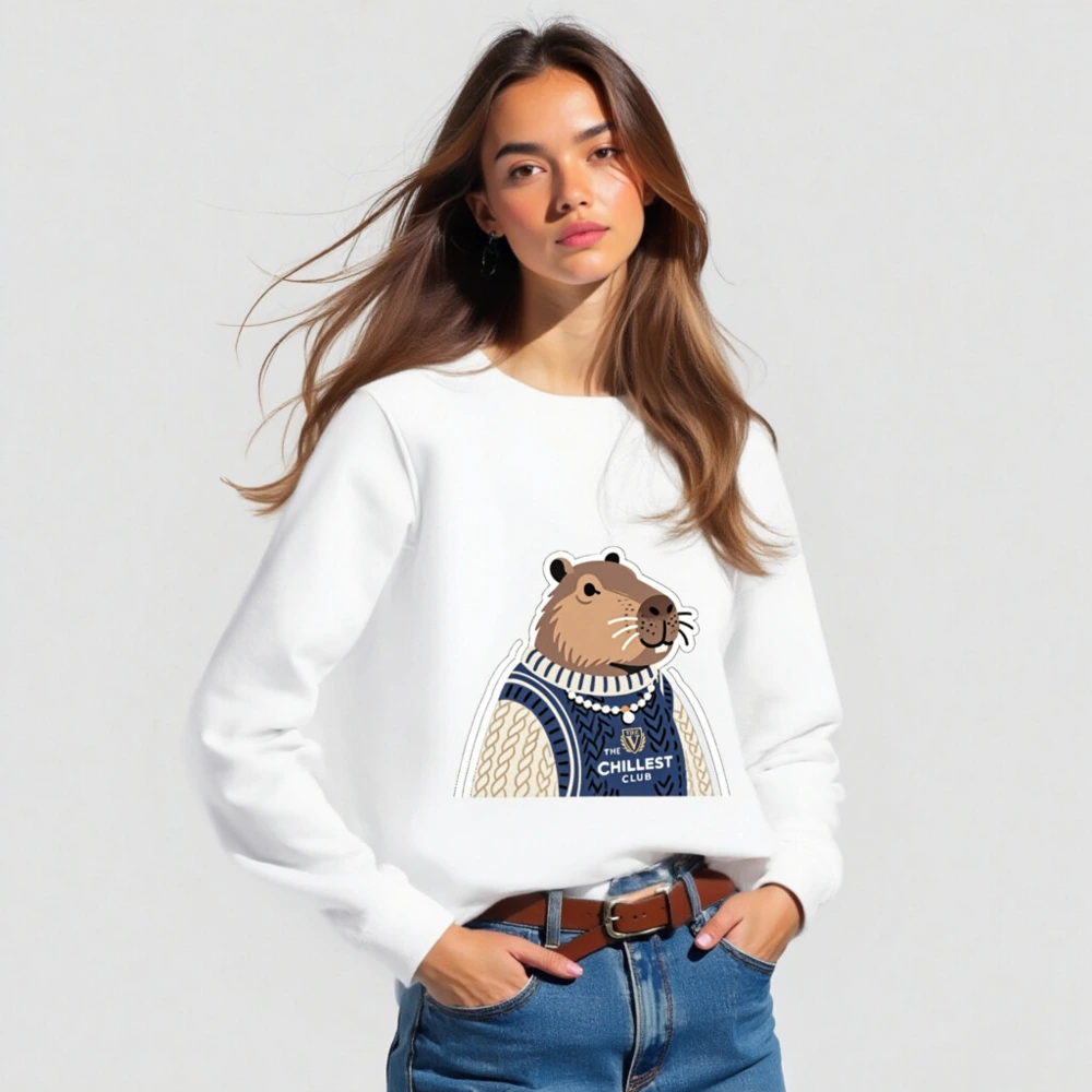 Unisex Organic Sweatshirt | Capybara in Sweater - The Chillest Club - Image 3