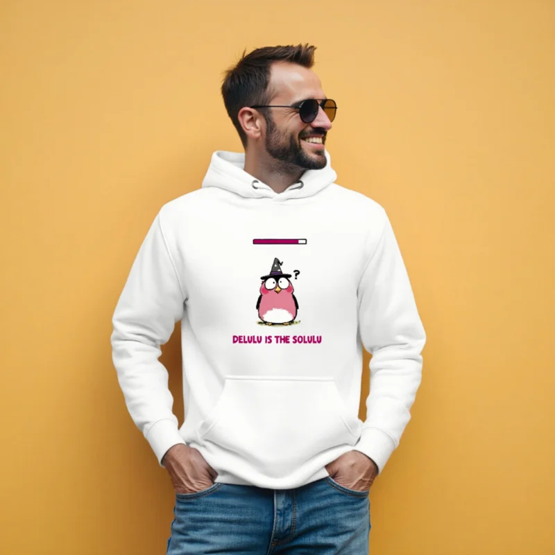 Delulu is the Solulu - Pink Owl Witch Hoodie | Unisex Premium Pullover - Image 5
