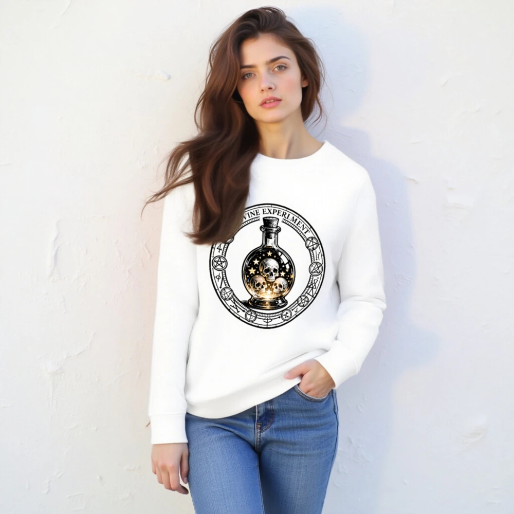 Unisex Organic Sweatshirt | Divine Experiment Skull Potion Design - Image 4