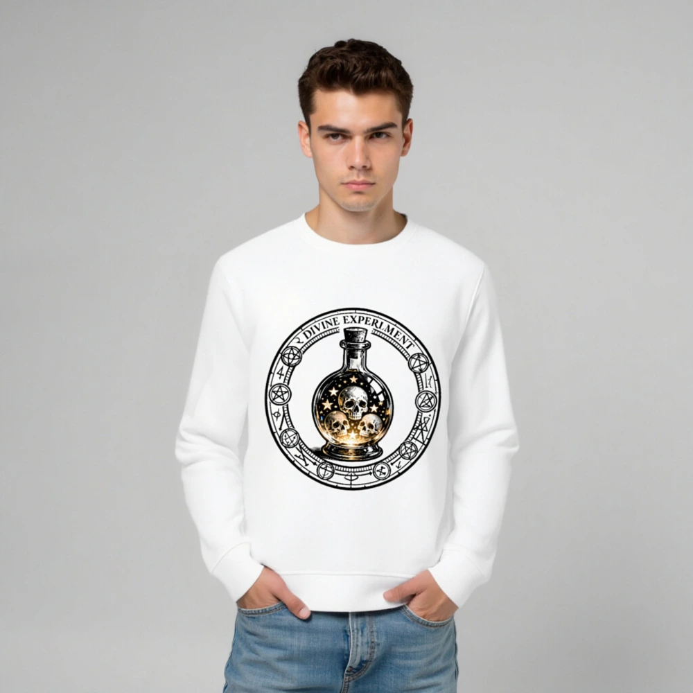 Unisex Organic Sweatshirt | Divine Experiment Skull Potion Design - Image 6