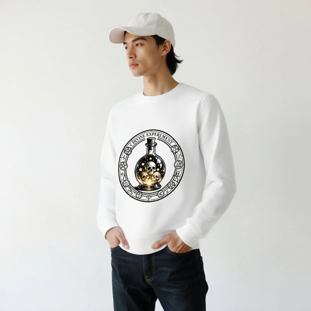 Unisex Organic Sweatshirt | Divine Experiment Skull Potion Design - Image 7