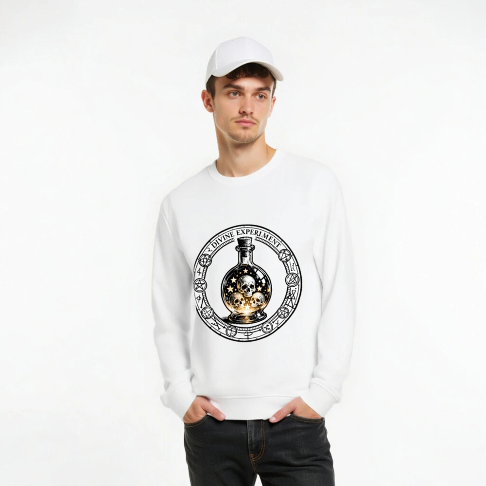 Unisex Organic Sweatshirt | Divine Experiment Skull Potion Design - Image 8