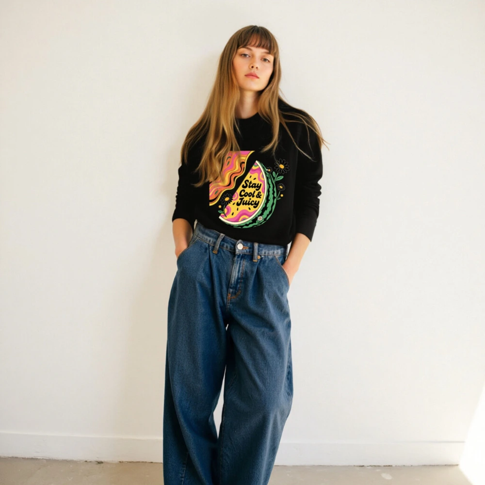 Unisex Organic Sweatshirt | Stay Cool & Juicy Watermelon Design - Image 4