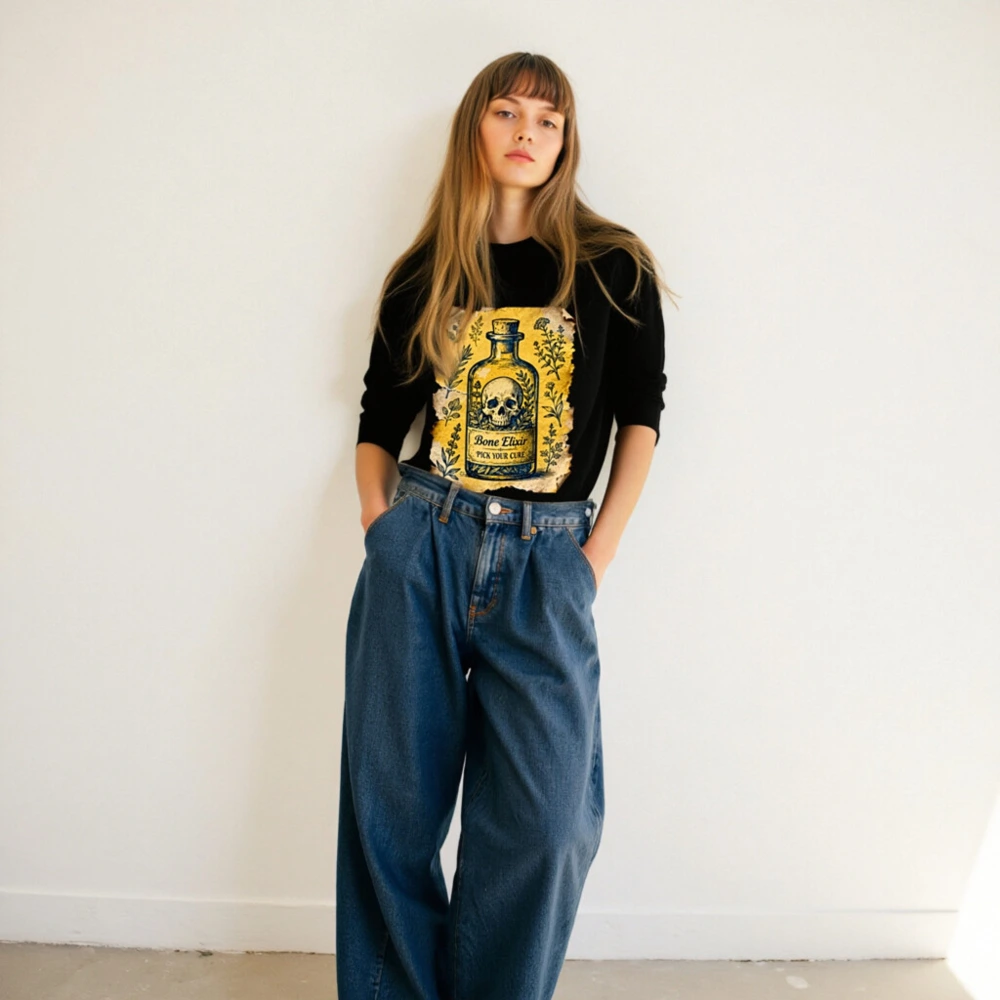 Unisex Organic Sweatshirt - Bone Elixir Skull Potion Design - Image 4