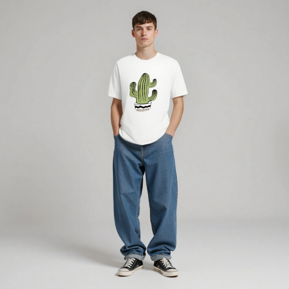 Unisex Staple T-Shirt with Cactus Illustration - Comfortable Classic Fit - Image 6