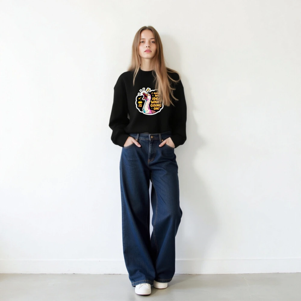 Unisex Crew Neck Sweatshirt | I Have No Idea What's Going On! Duck Graphic - Image 5