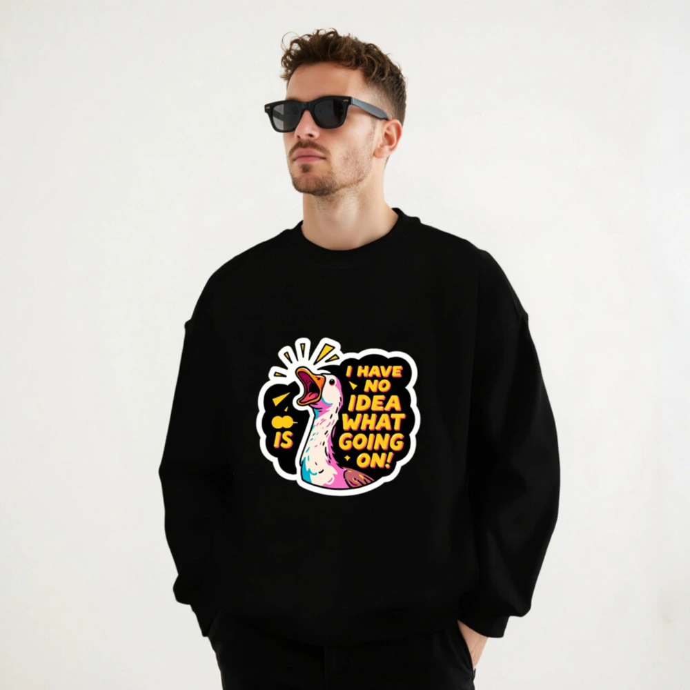 Unisex Crew Neck Sweatshirt | I Have No Idea What's Going On! Duck Graphic - Image 8