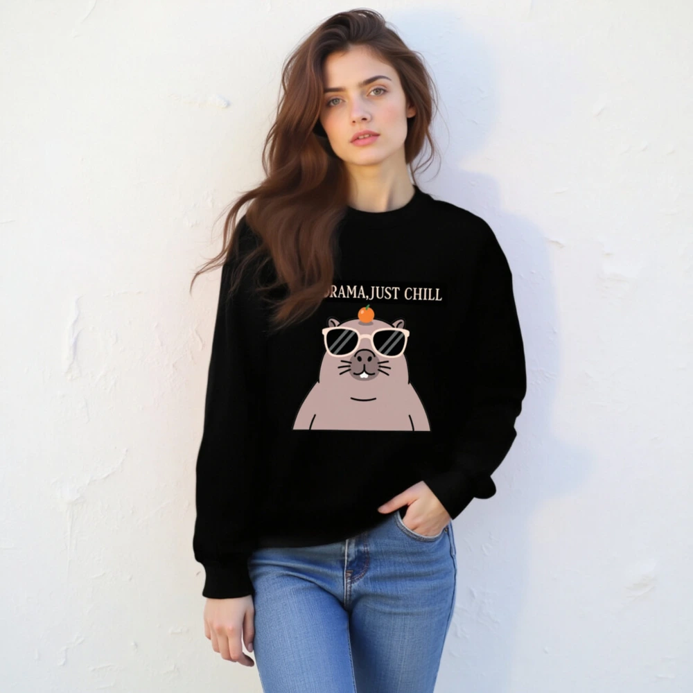 Unisex Crew Neck Sweatshirt - 'No Drama, Just Chill' Gopher Graphic Sweatshirt - Image 2