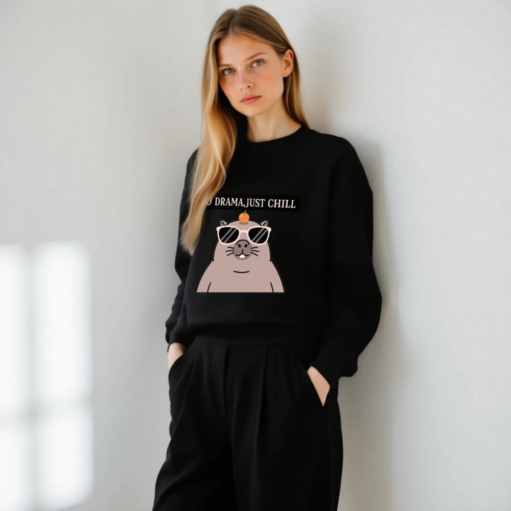 Unisex Crew Neck Sweatshirt - 'No Drama, Just Chill' Gopher Graphic Sweatshirt - Image 7