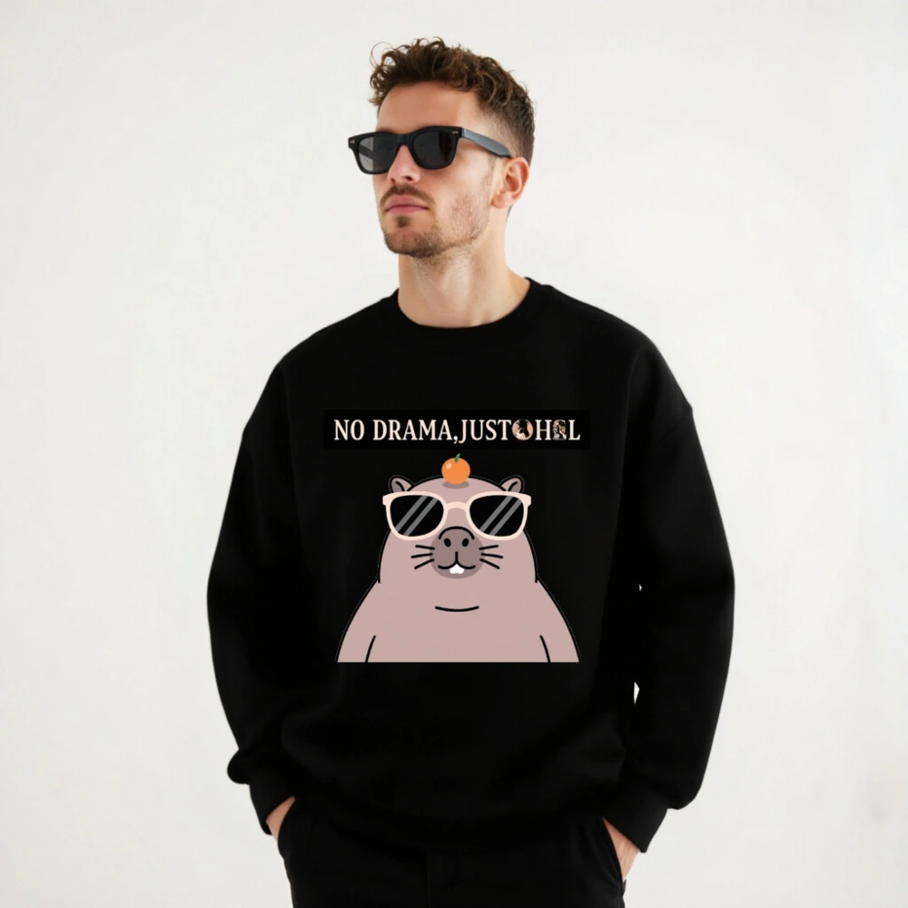 Unisex Crew Neck Sweatshirt - 'No Drama, Just Chill' Gopher Graphic Sweatshirt - Image 8