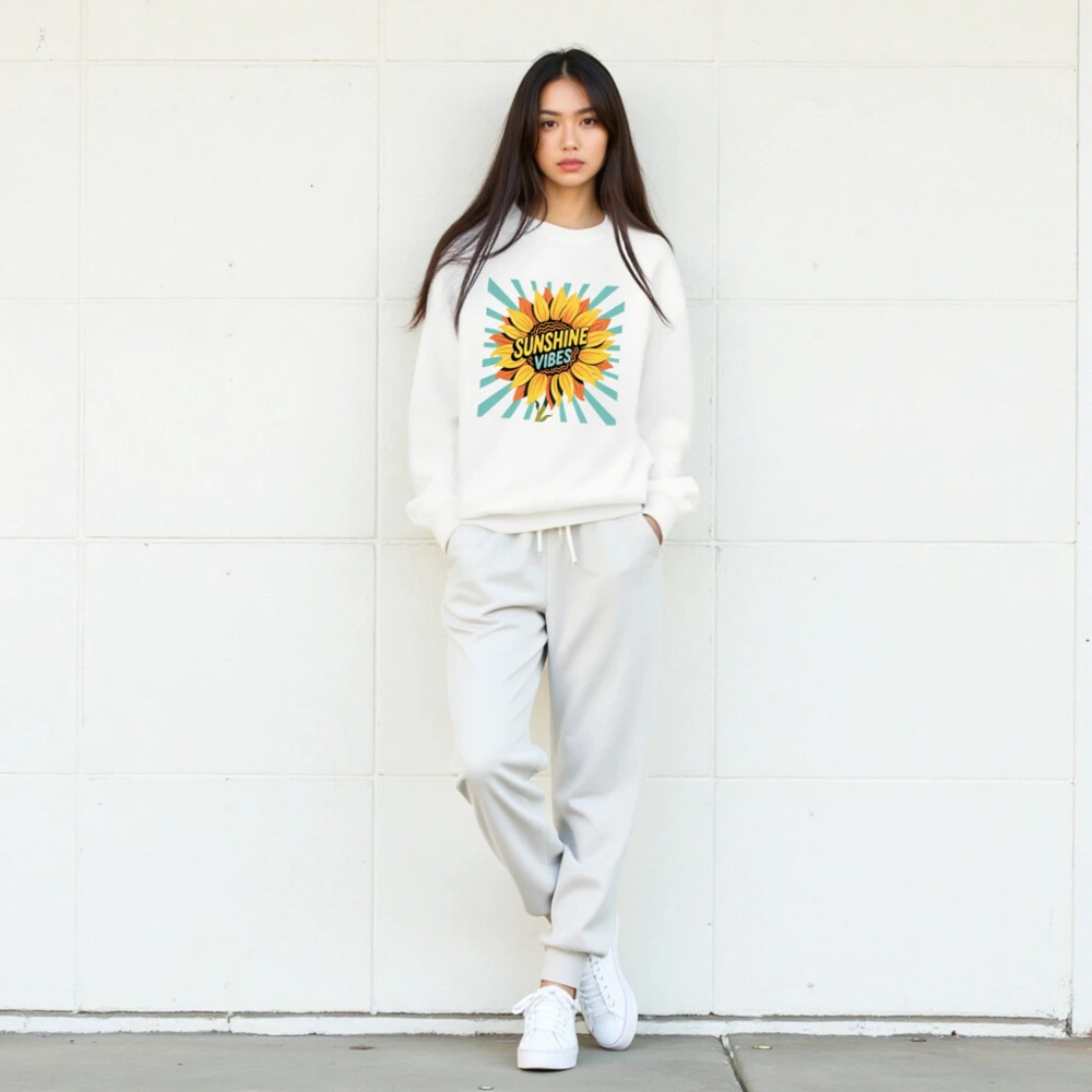 Sunshine Vibes Sunflower Crew Neck Sweatshirt - Unisex, Soft Comfort - Image 5