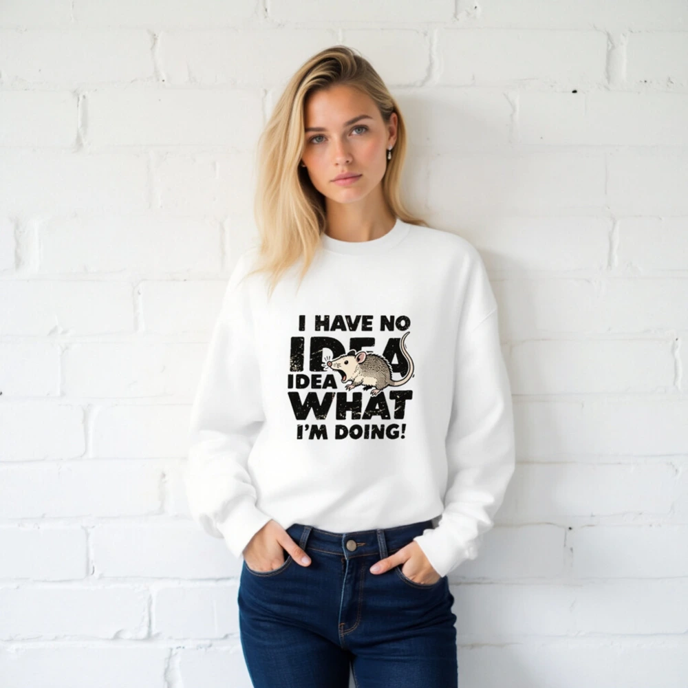 I Have No Idea What I'm Doing! Rat Sweatshirt - Unisex Crew Neck Sweatshirt - Image 2