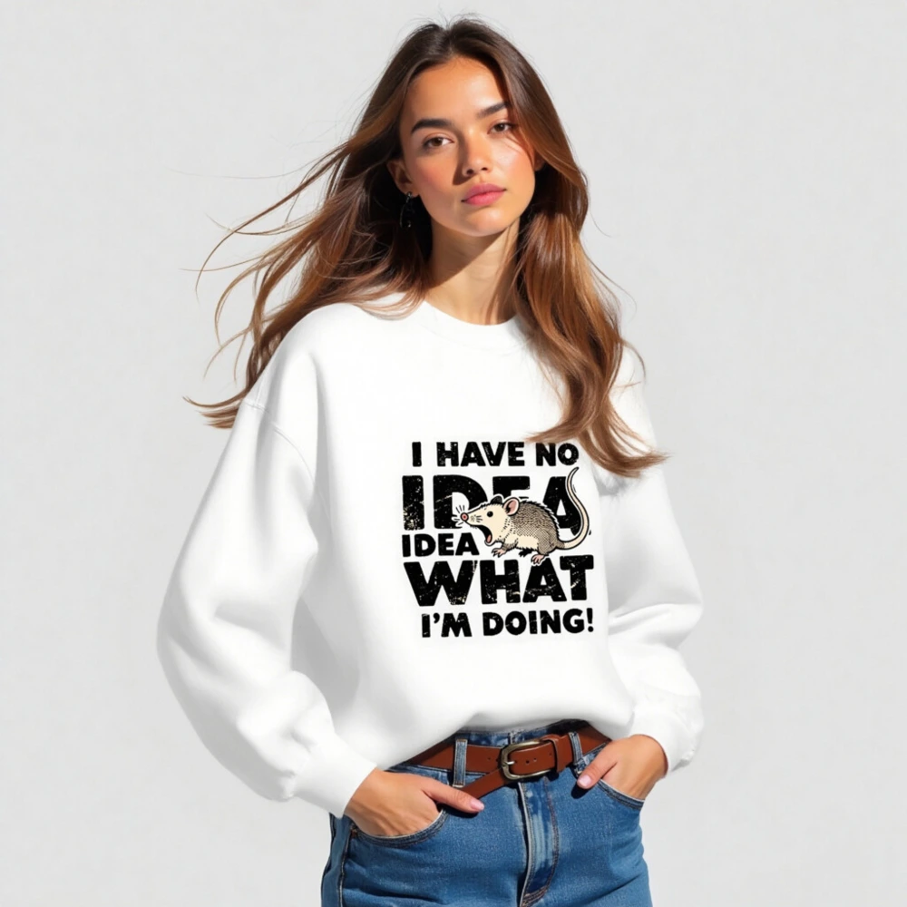 I Have No Idea What I'm Doing! Rat Sweatshirt - Unisex Crew Neck Sweatshirt - Image 3