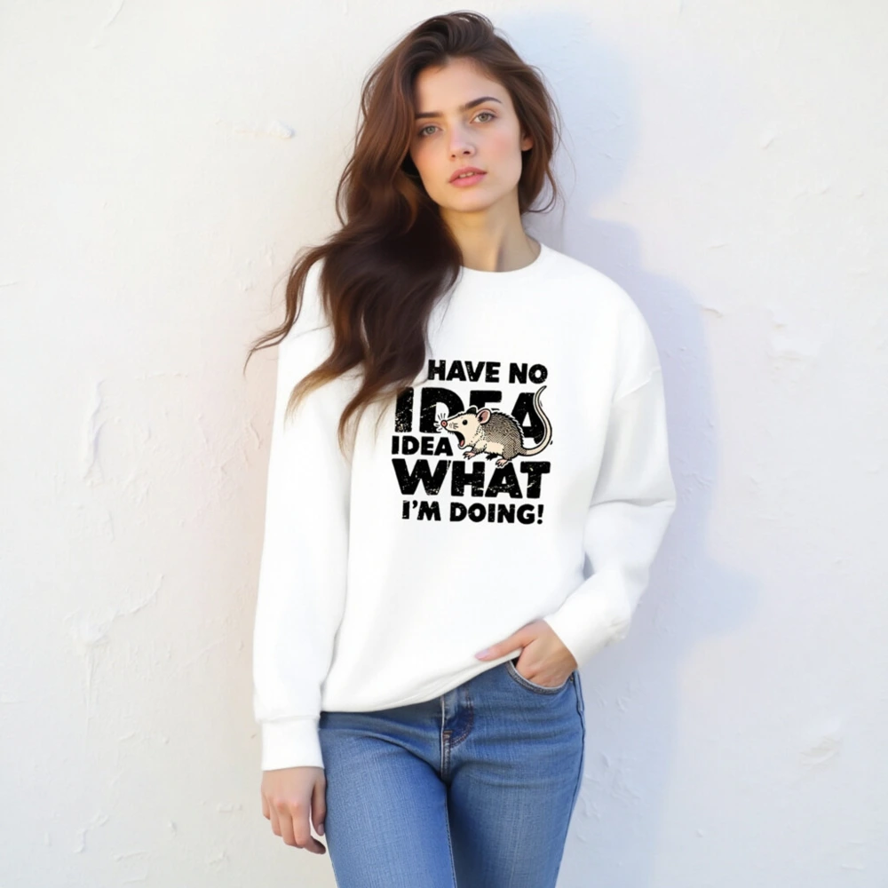 I Have No Idea What I'm Doing! Rat Sweatshirt - Unisex Crew Neck Sweatshirt - Image 4