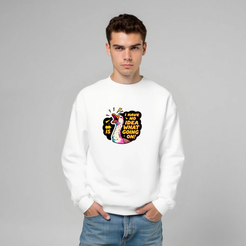 Unisex Crew Neck Sweatshirt | I Have No Idea What's Going On! Duck Graphic - Image 5