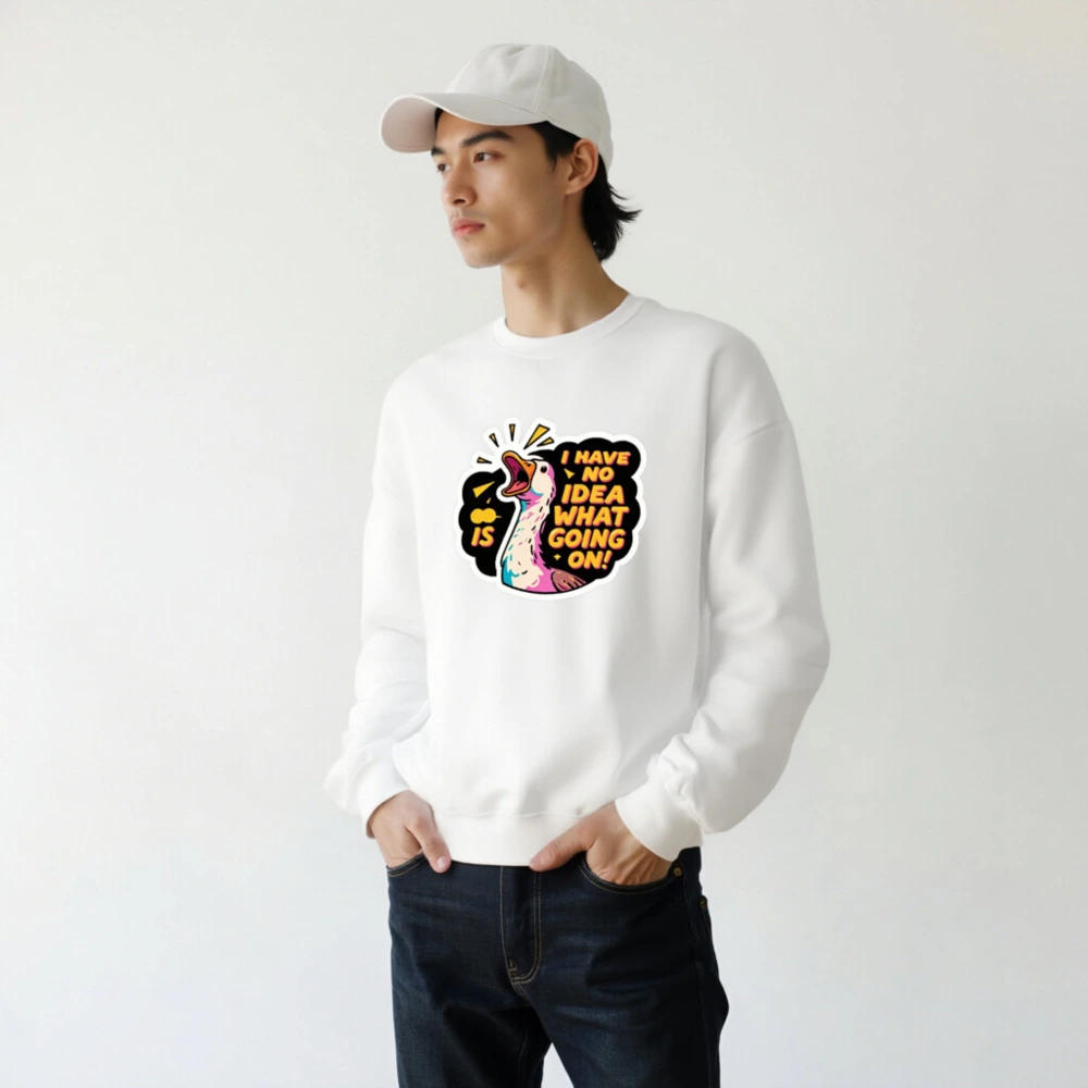 Unisex Crew Neck Sweatshirt | I Have No Idea What's Going On! Duck Graphic - Image 6