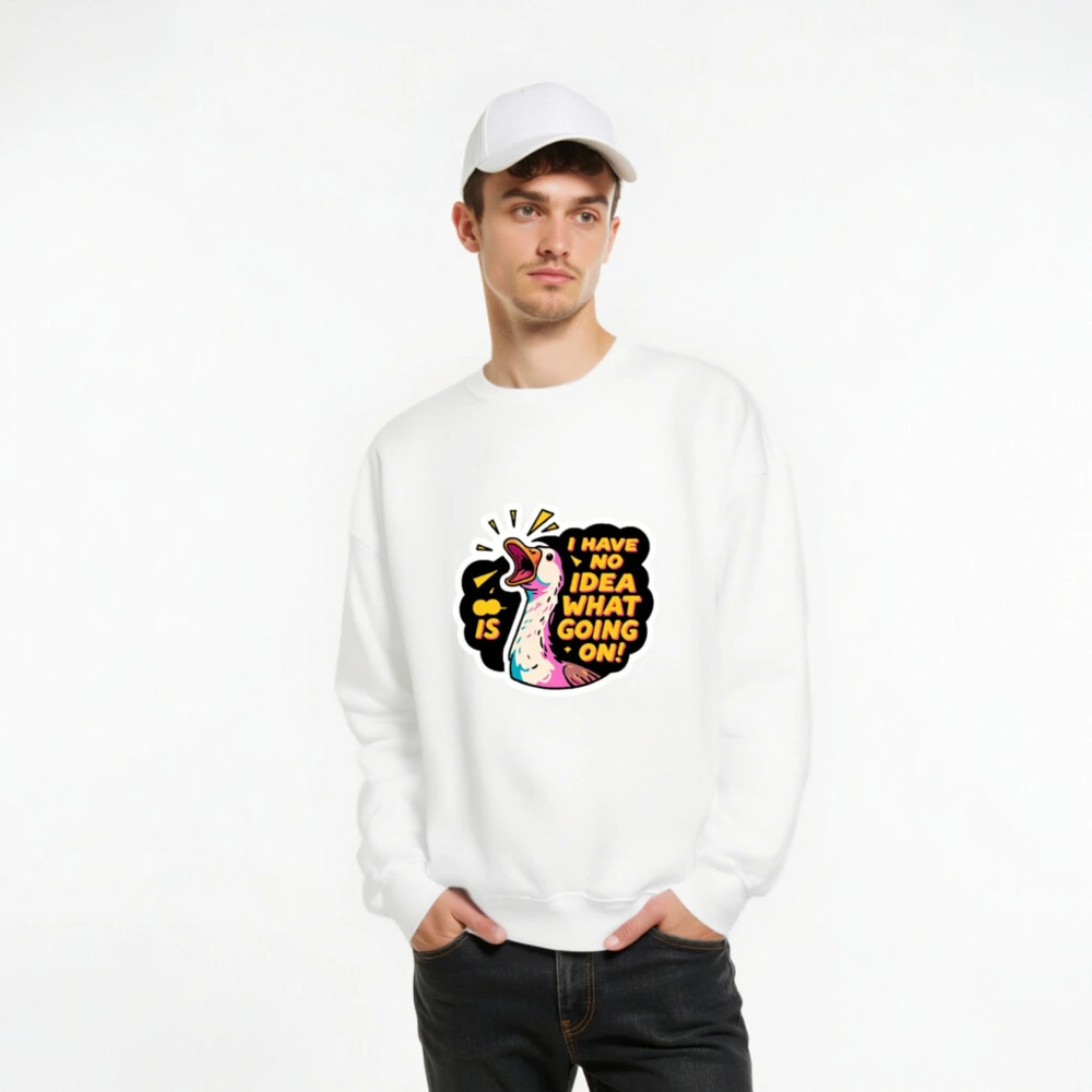 Unisex Crew Neck Sweatshirt | I Have No Idea What's Going On! Duck Graphic - Image 7