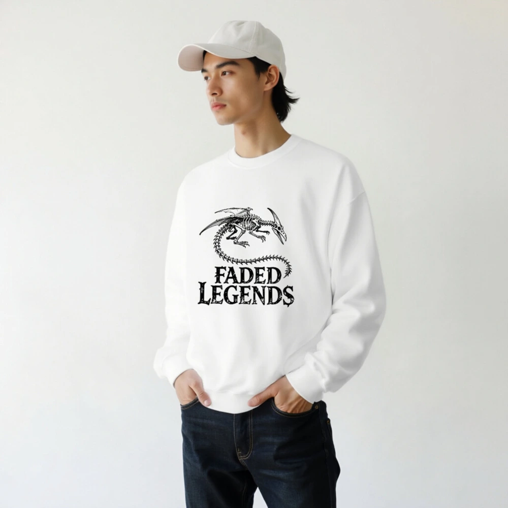 Faded Legends Dragon Skeleton Unisex Crew Neck Sweatshirt - Image 7
