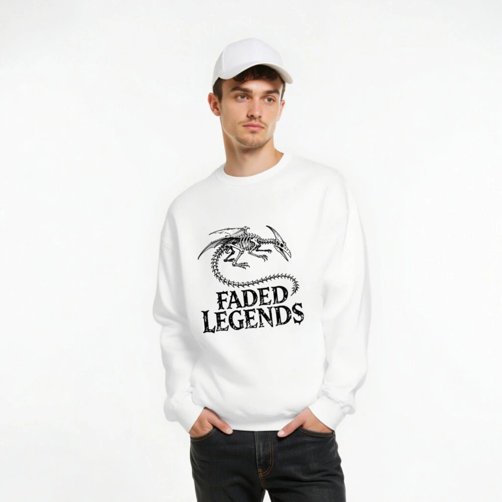 Faded Legends Dragon Skeleton Unisex Crew Neck Sweatshirt - Image 8