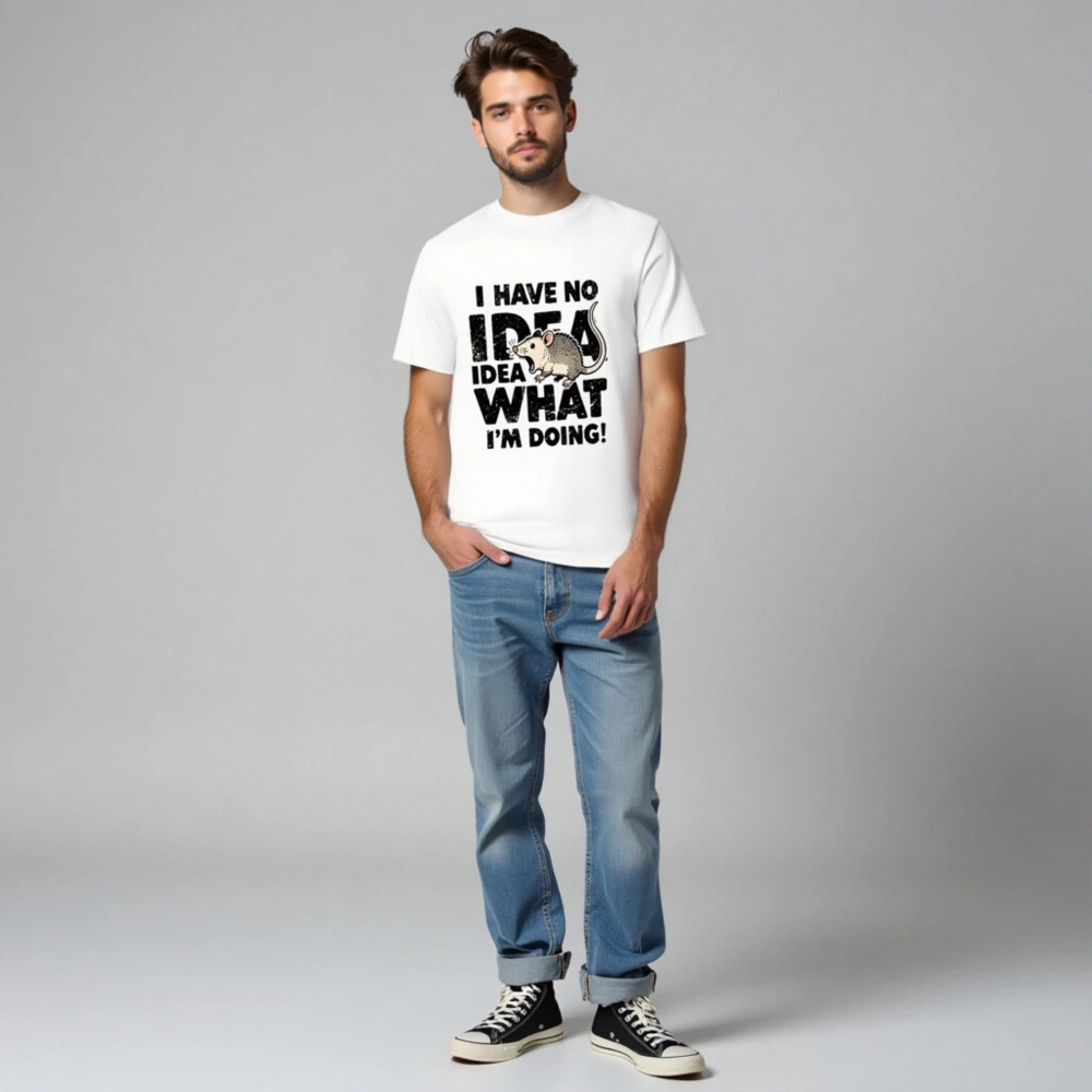 Unisex Organic Cotton T-Shirt | I Have No Idea What I'm Doing! Rat Graphic Tee - Image 2