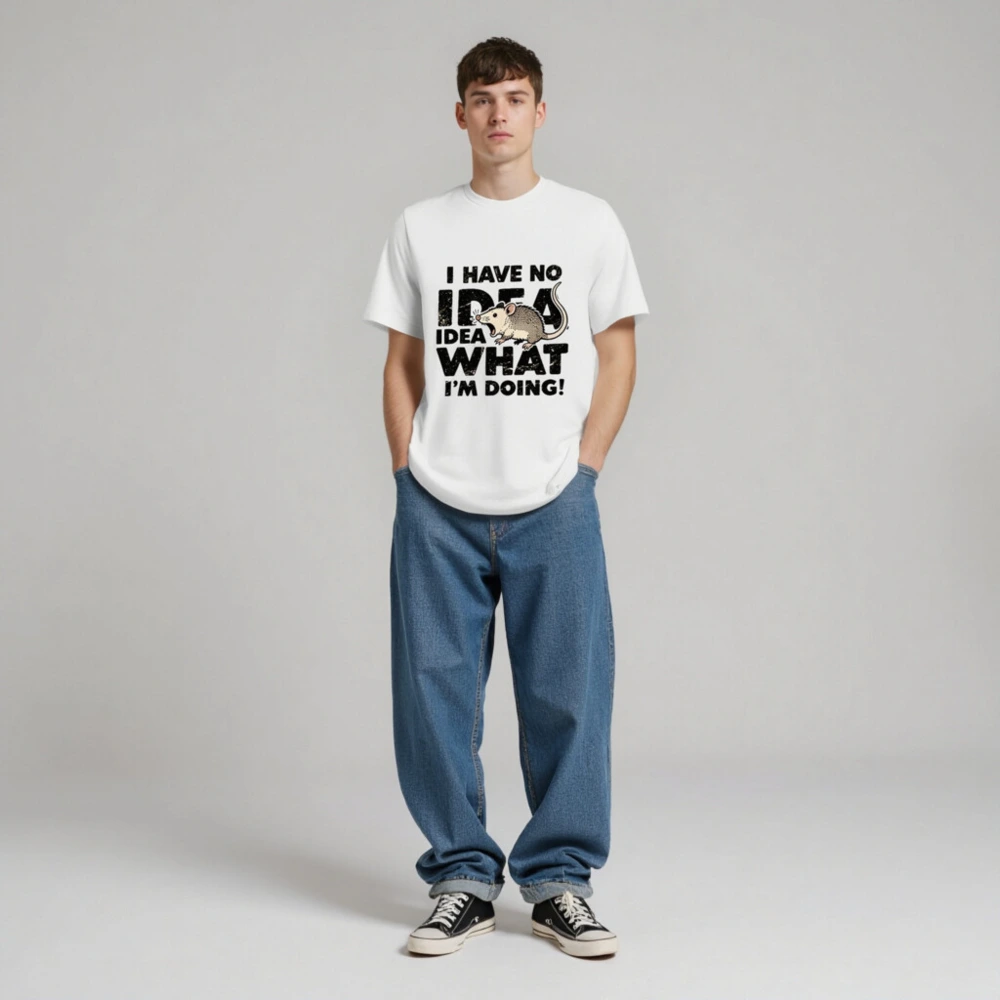 Unisex Organic Cotton T-Shirt | I Have No Idea What I'm Doing! Rat Graphic Tee - Image 3