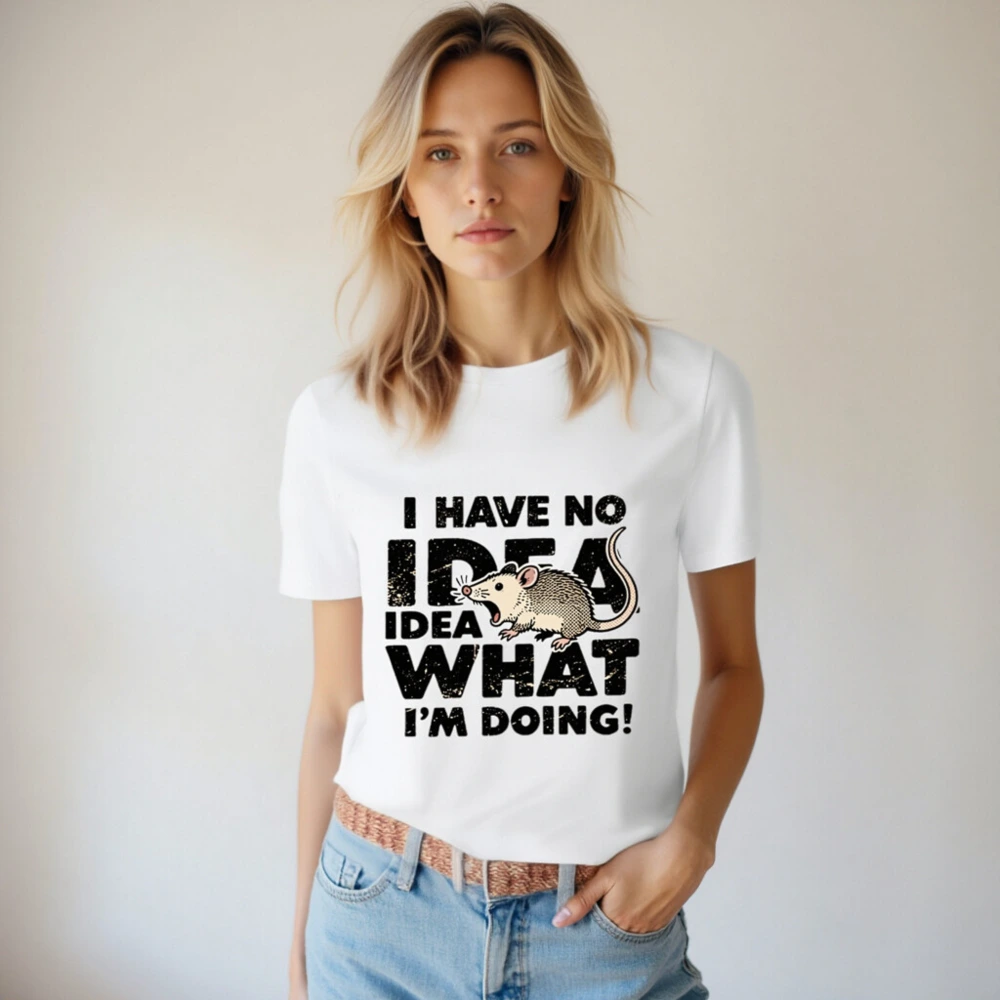 Unisex Organic Cotton T-Shirt | I Have No Idea What I'm Doing! Rat Graphic Tee - Image 4
