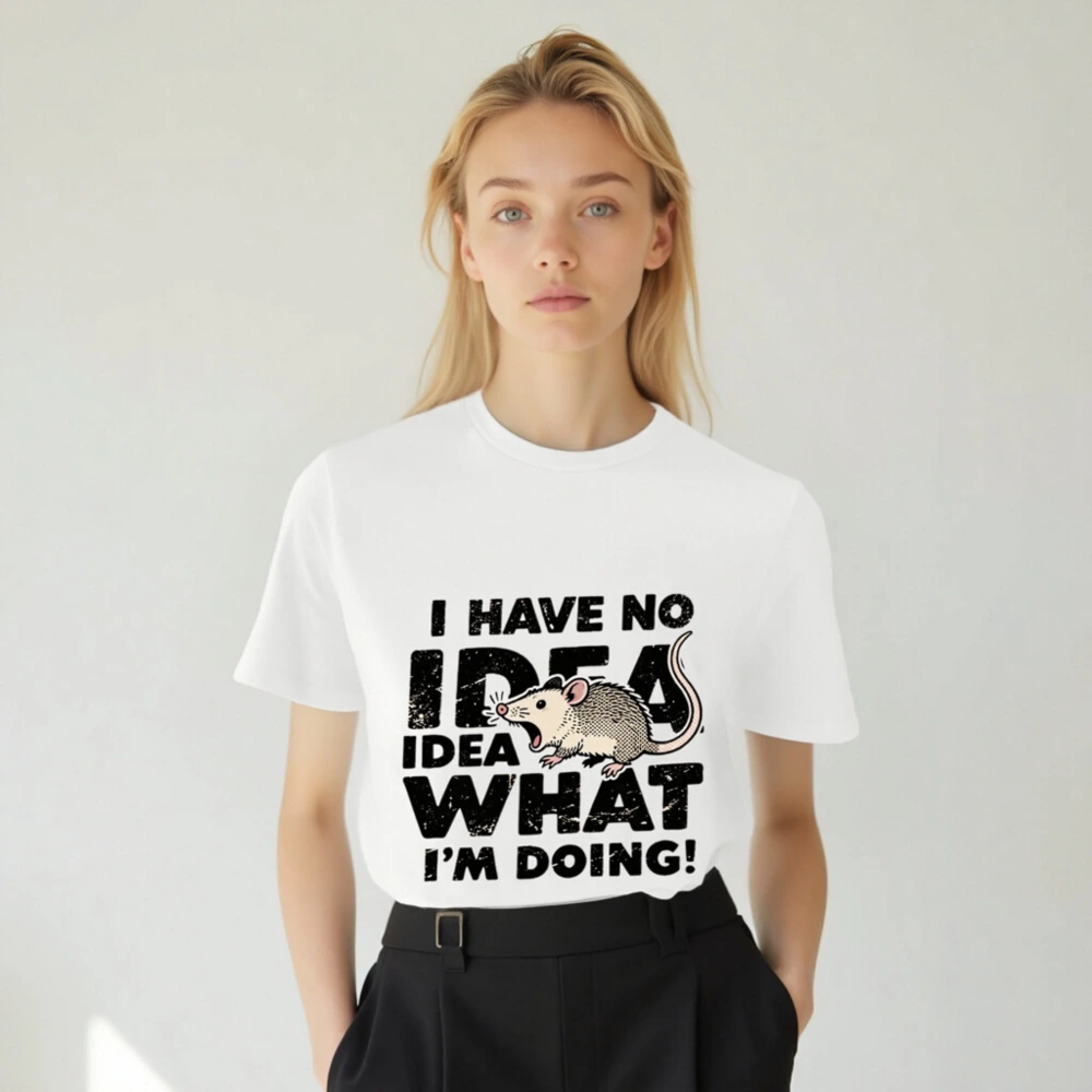Unisex Organic Cotton T-Shirt | I Have No Idea What I'm Doing! Rat Graphic Tee - Image 5