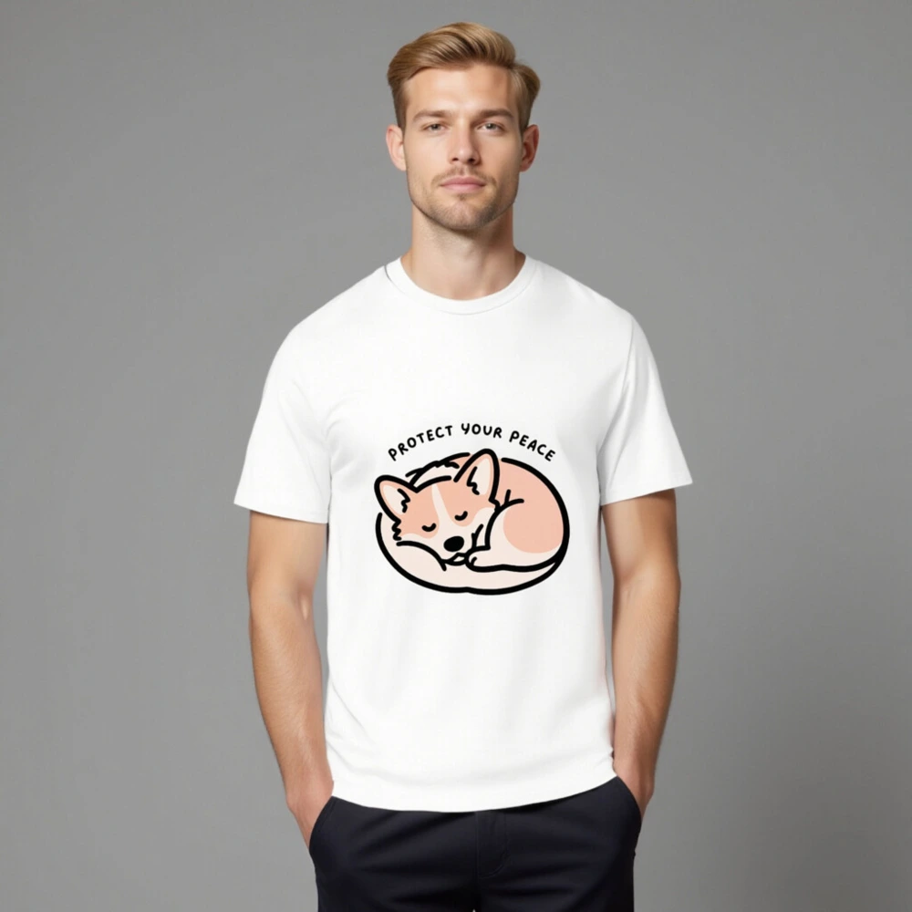 Unisex Organic Cotton T-Shirt | Sleeping Fox Design - Protect Your Peace - Image 8