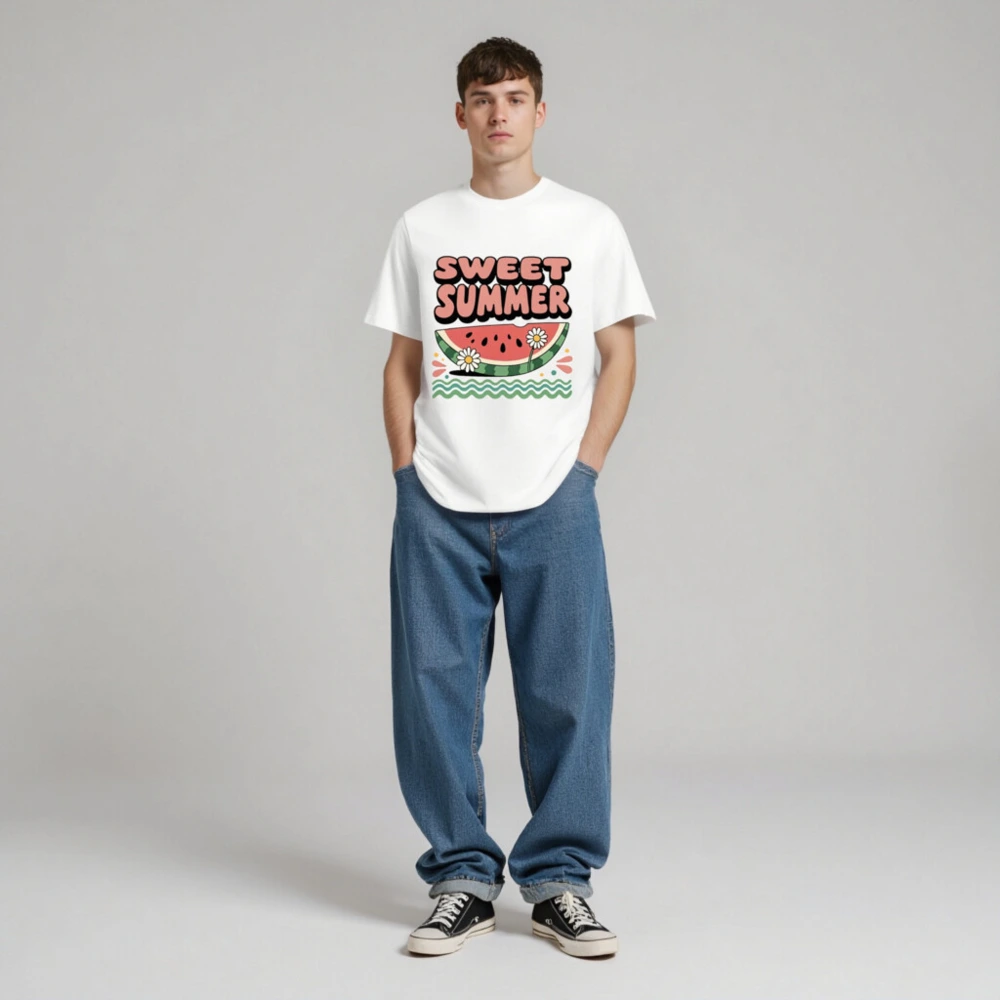 Sweet Summer Watermelon T-Shirt | Unisex Organic Cotton Tee - Image 3