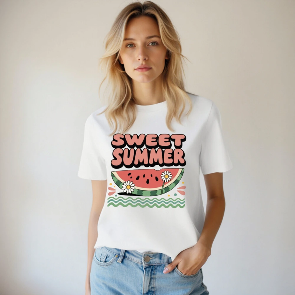 Sweet Summer Watermelon T-Shirt | Unisex Organic Cotton Tee - Image 4
