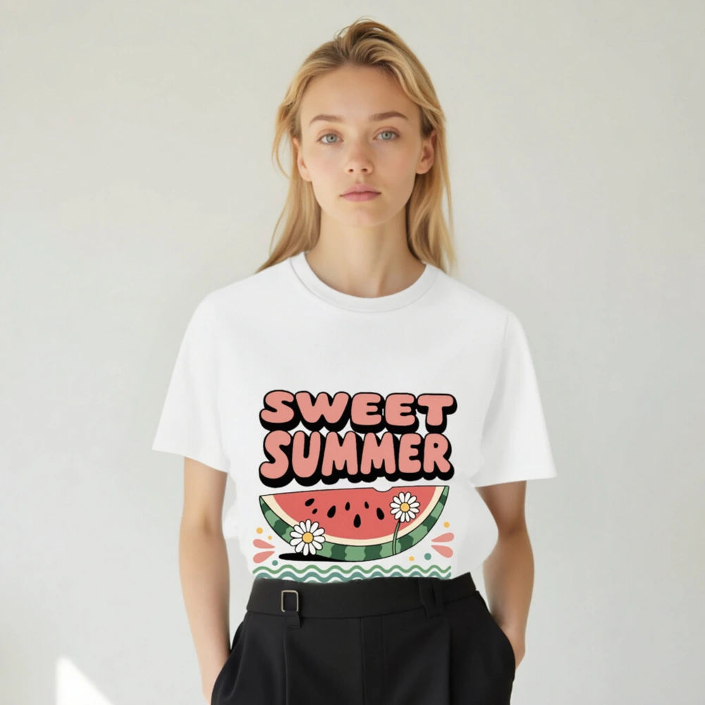 Sweet Summer Watermelon T-Shirt | Unisex Organic Cotton Tee - Image 5