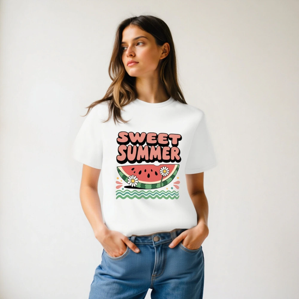 Sweet Summer Watermelon T-Shirt | Unisex Organic Cotton Tee - Image 6