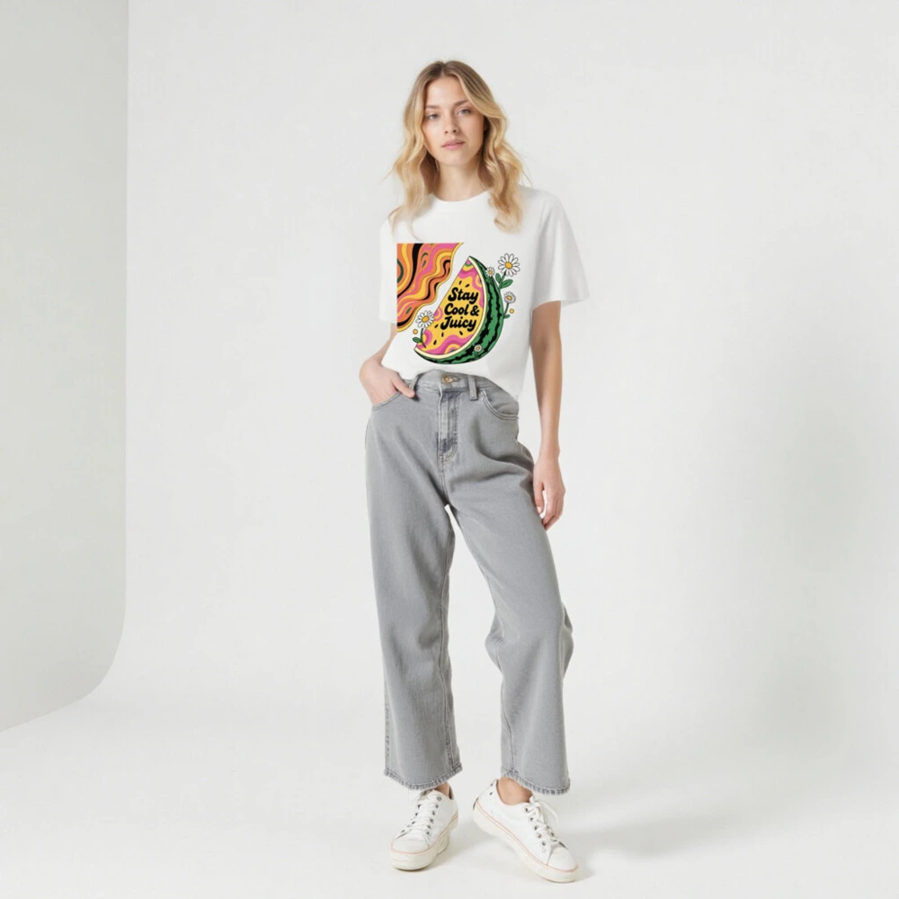 Unisex Organic Cotton T-Shirt | Stay Cool & Juicy Watermelon Graphic Tee - Image 7