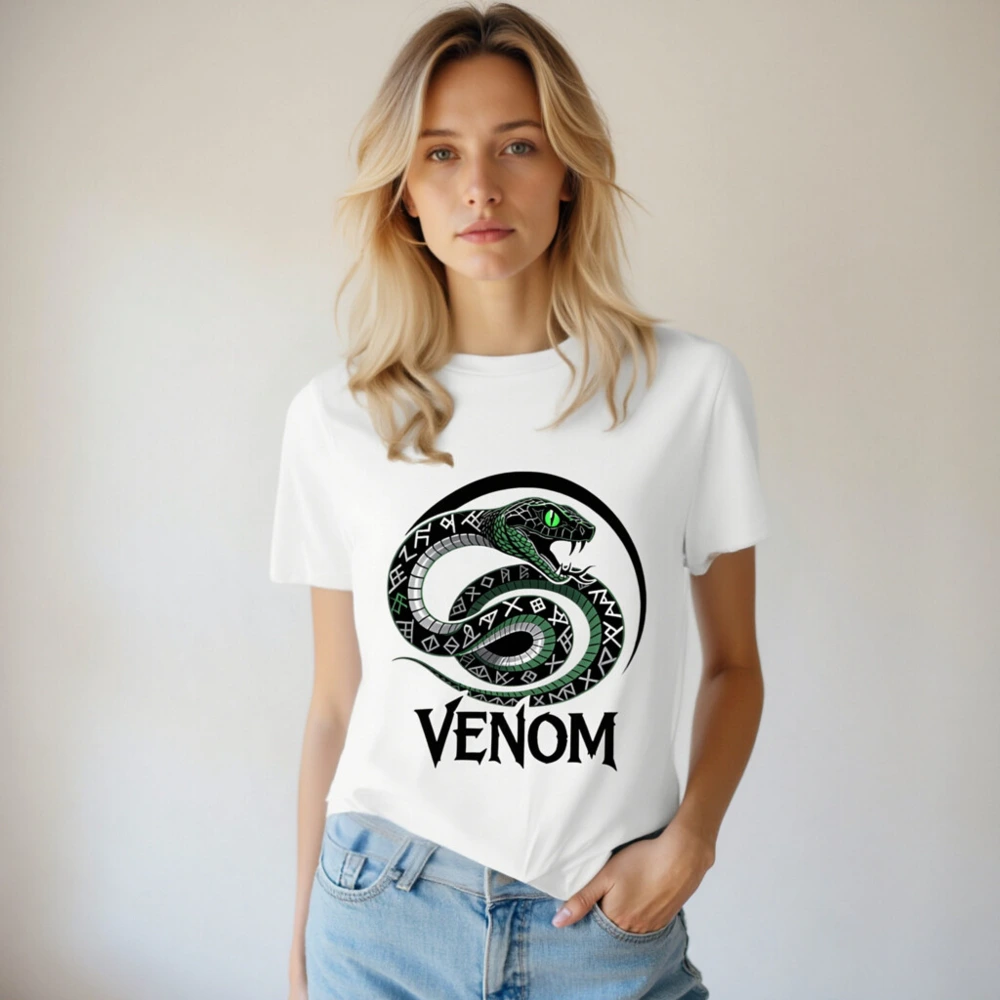 Unisex Organic Cotton T-Shirt with Venom Snake Graphic - Eco-Friendly & Comfortable - Image 4
