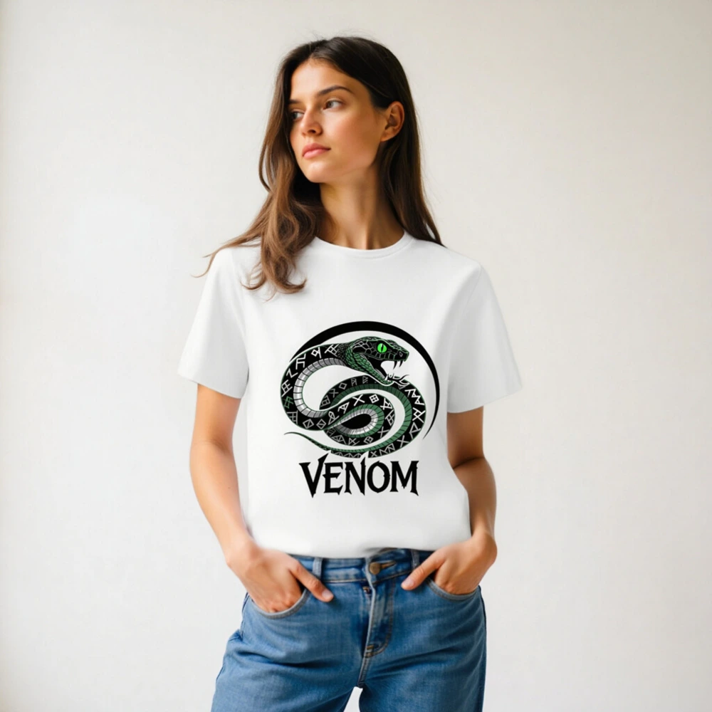 Unisex Organic Cotton T-Shirt with Venom Snake Graphic - Eco-Friendly & Comfortable - Image 6