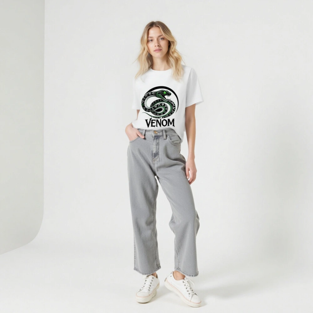 Unisex Organic Cotton T-Shirt with Venom Snake Graphic - Eco-Friendly & Comfortable - Image 7