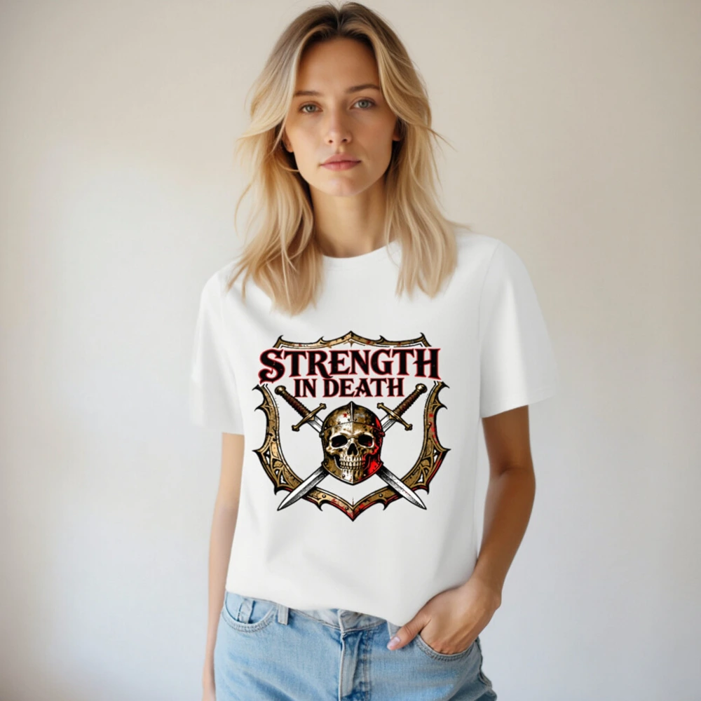 Strength in Death T-Shirt | Unisex Organic Cotton Tee - Image 4