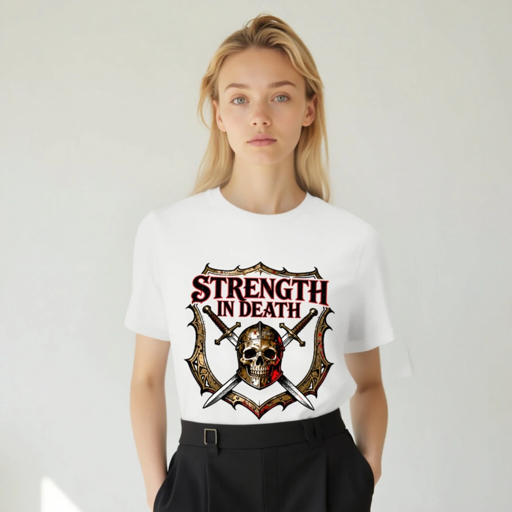Strength in Death T-Shirt | Unisex Organic Cotton Tee - Image 5