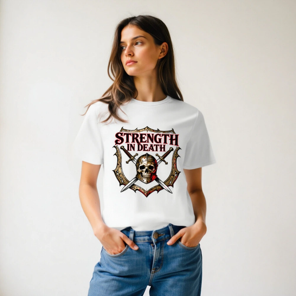 Strength in Death T-Shirt | Unisex Organic Cotton Tee - Image 6