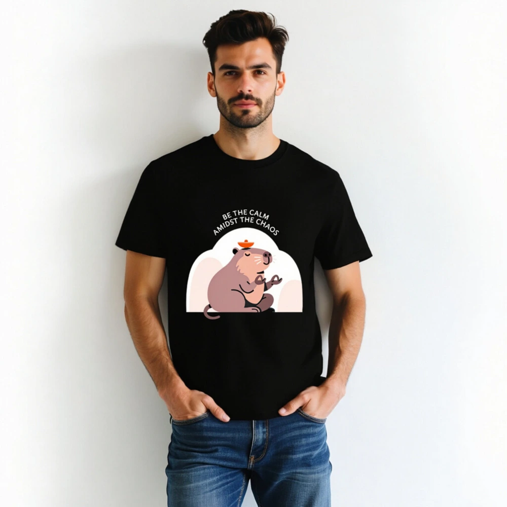 Unisex Organic Cotton T-Shirt | Be the Calm Amidst the Chaos Capybara Tee - Image 2